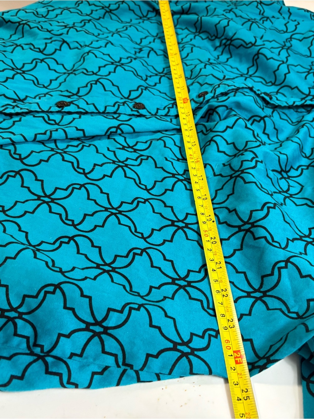 2X Catherines Teal & Black Geometric Button-Up Shirt.Colorful Slenderizing!#Arts - Picture 8 of 12